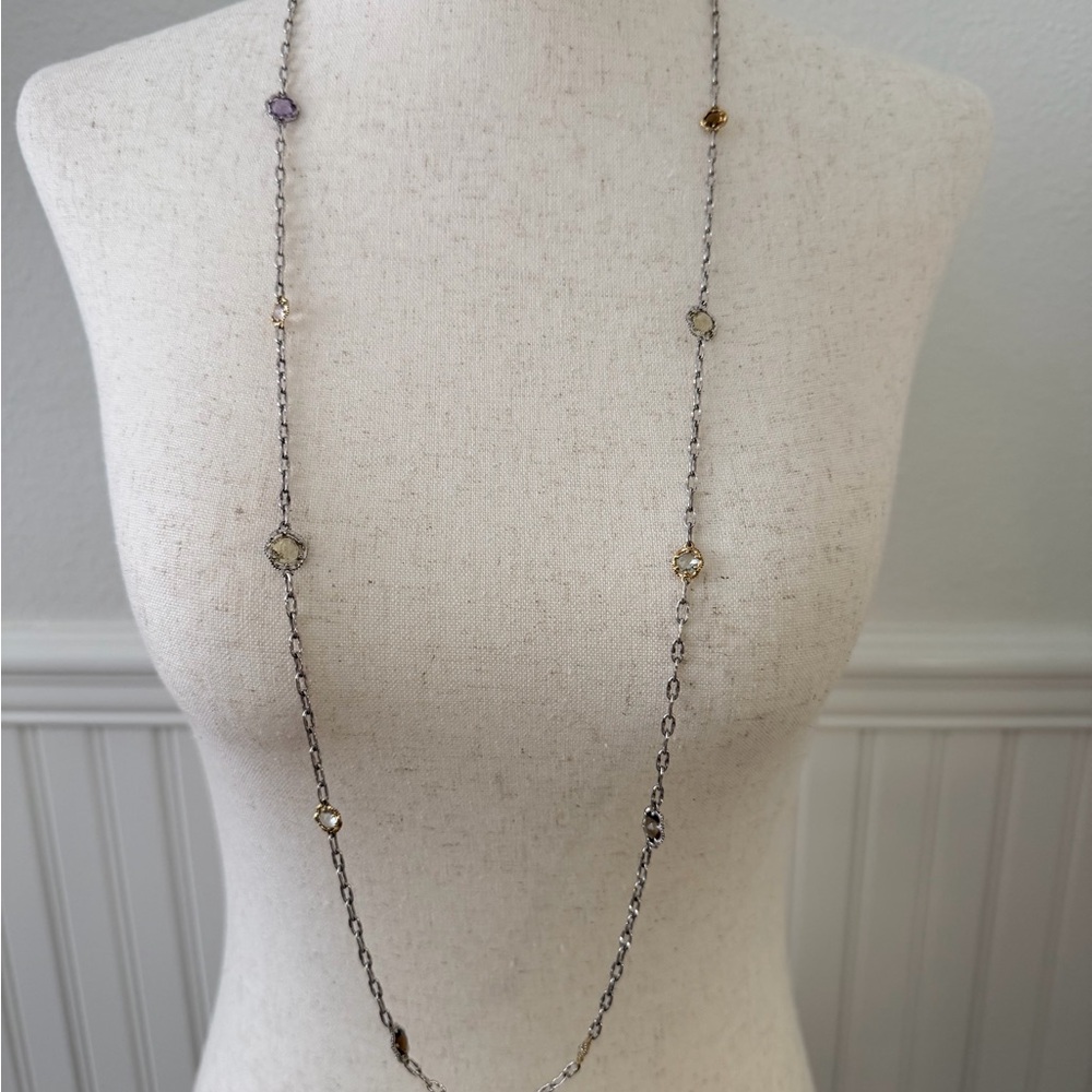 Tacori Silver and 18K Gold accented Necklace w/earrings
